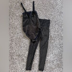 Yitty Black Metallic Sparkle Jumpsuit Scrunch Butt Sleeveless Glam Bodysuit